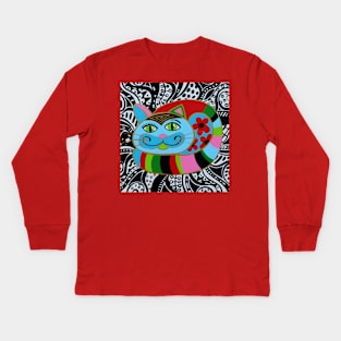 Colorful cat Kids Long Sleeve T-Shirt